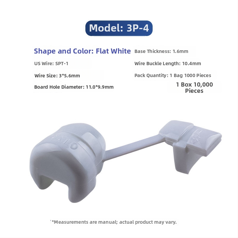 Clip de cablu de alimentare din plastic, model 4N-4, pentru cabluri rotunde și plate, protecție a instalațiilor interioare