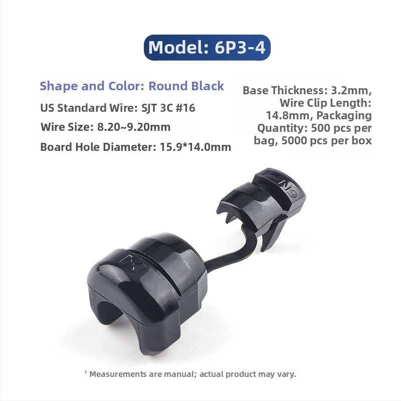 Clip de cablu de alimentare din plastic, model 4N-4, pentru cabluri rotunde și plate, protecție a instalațiilor interioare