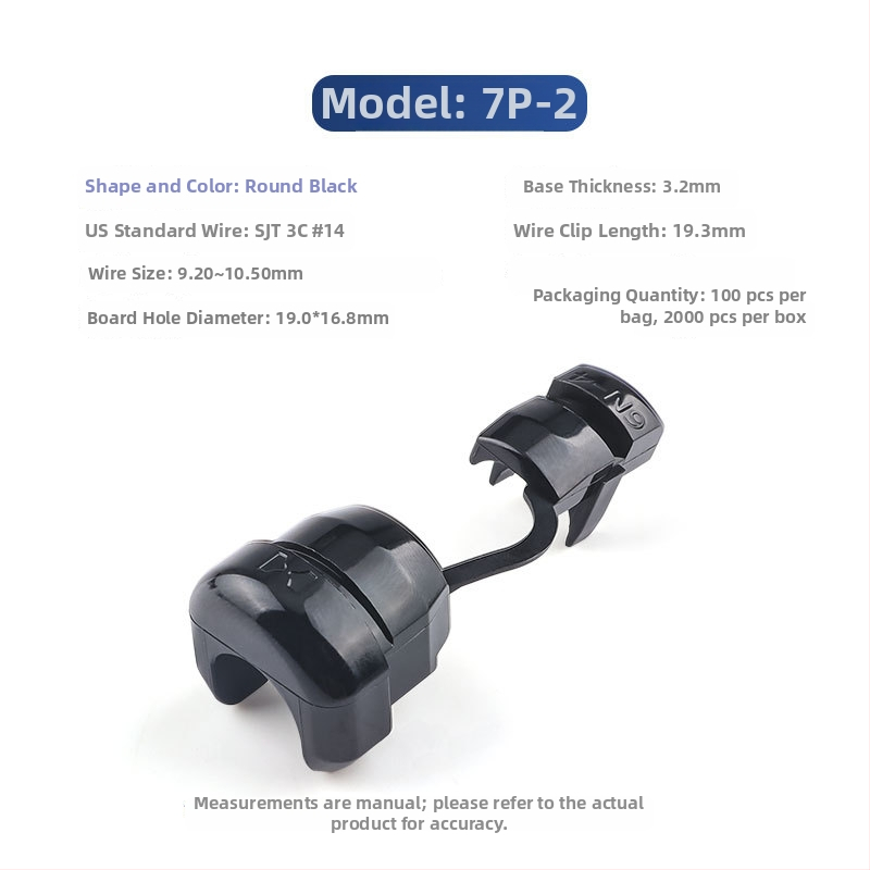 Clip de cablu de alimentare din plastic, model 4N-4, pentru cabluri rotunde și plate, protecție a instalațiilor interioare