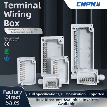 Išorinio atsparaus vandeniui jungčių dėžė su 6P terminalų bloku, kabelių sandarikliais ir ABS plastiko korpusu