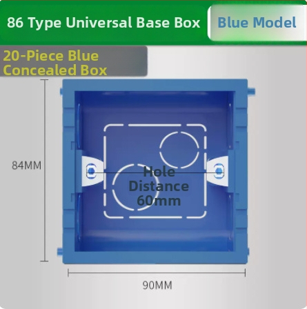 86 tipo universalus jungčių dėžė lizdams ir jungikliams – paslėpta arba paviršiaus montavimas – namų ir pramonės naudojimui.