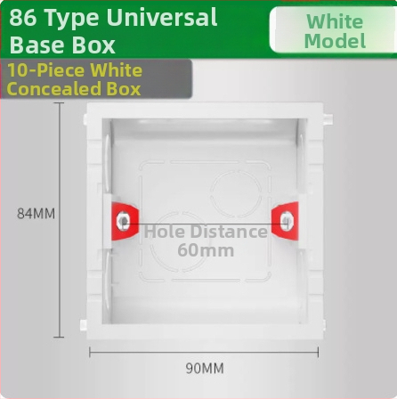 86 tipo universalus jungčių dėžė lizdams ir jungikliams – paslėpta arba paviršiaus montavimas – namų ir pramonės naudojimui.