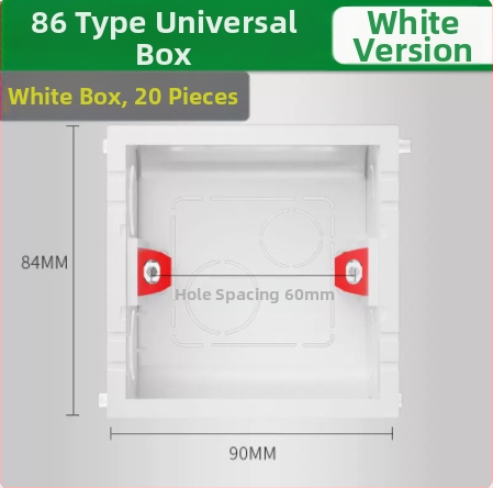 86 tipo universalus jungčių dėžė lizdams ir jungikliams – paslėpta arba paviršiaus montavimas – namų ir pramonės naudojimui.