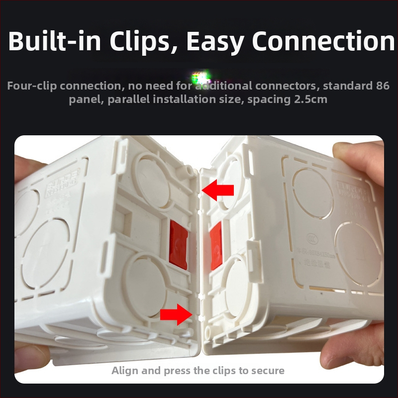 86 tipo universalus jungčių dėžė lizdams ir jungikliams – paslėpta arba paviršiaus montavimas – namų ir pramonės naudojimui.