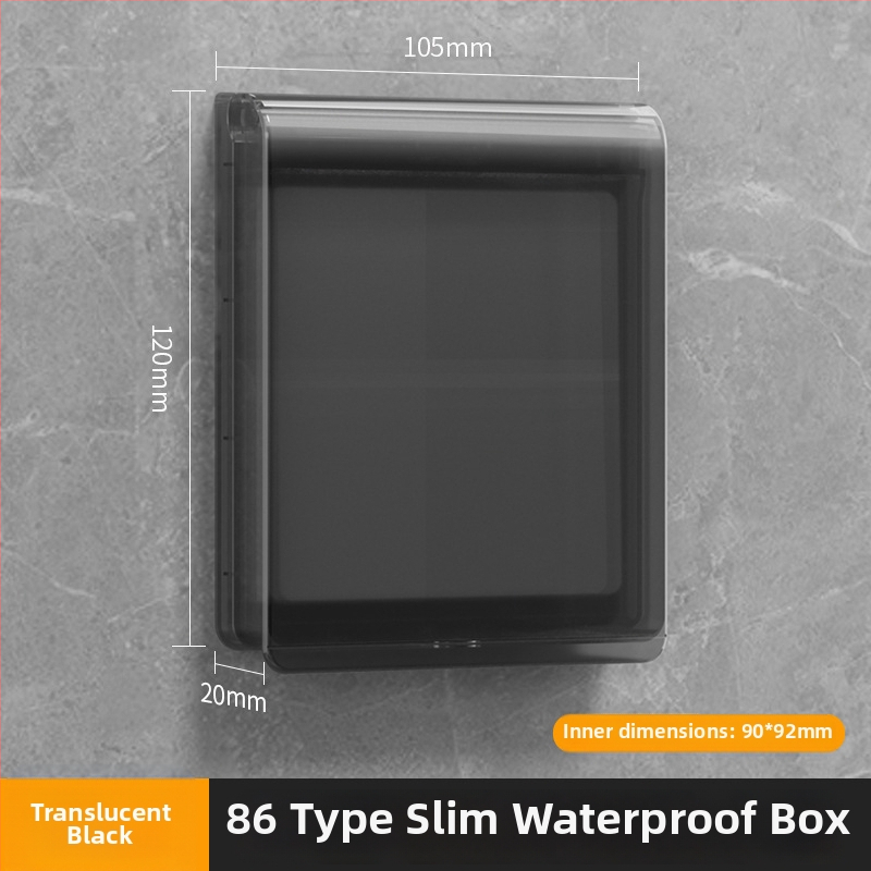 86 tipo plonas atsparus vandeniui vonios kambario jungiklių ir kištukinių lizdų gaubtas, klijuojamas montavimas, PC korpusas (Ouben)