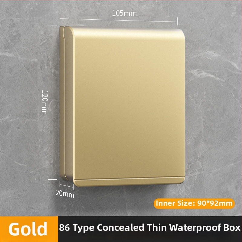 86 tipo plonas atsparus vandeniui vonios kambario jungiklių ir kištukinių lizdų gaubtas, klijuojamas montavimas, PC korpusas (Ouben)