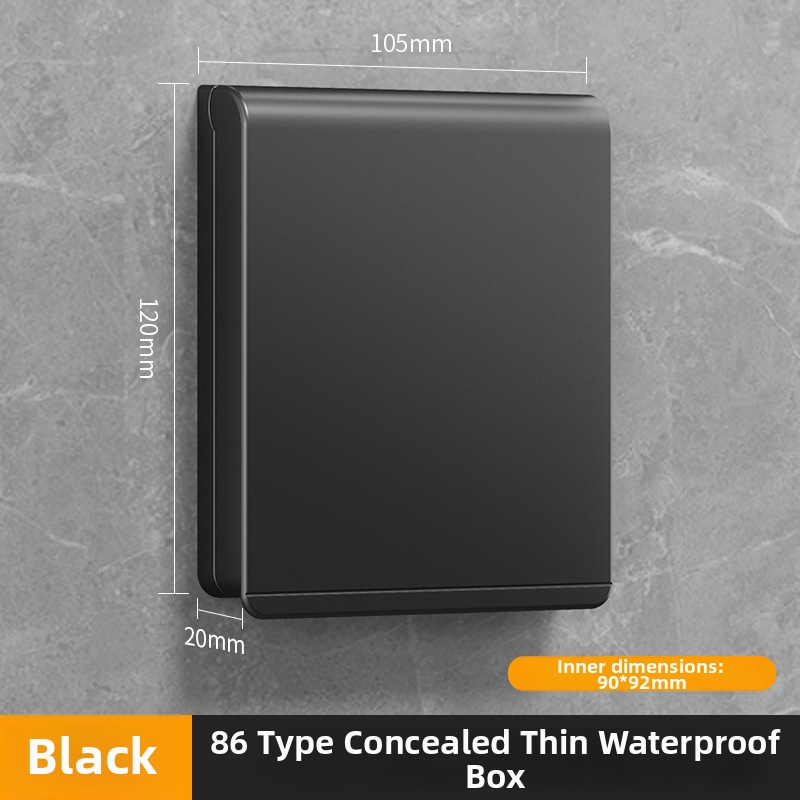 86 tipo plonas atsparus vandeniui vonios kambario jungiklių ir kištukinių lizdų gaubtas, klijuojamas montavimas, PC korpusas (Ouben)