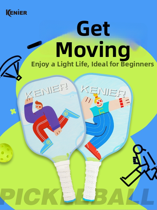 Pickleball nūja no stikla šķiedras, iekšējai un ārējai lietošanai, pielāgojama; svars 280 g (viena sitiena) vai 760 g (pilns komplekts); zīmols Kenier