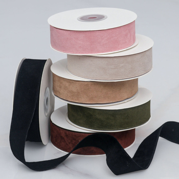 Двустранна велурена лента в корейски стил, найлон, за DIY панделки и аксесоари за коса