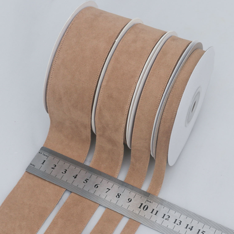 Двустранна велурена лента в корейски стил, найлон, за DIY панделки и аксесоари за коса