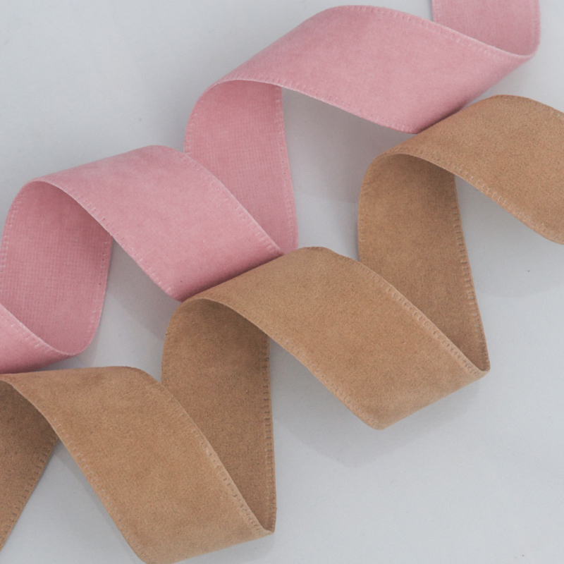 Двустранна велурена лента в корейски стил, найлон, за DIY панделки и аксесоари за коса