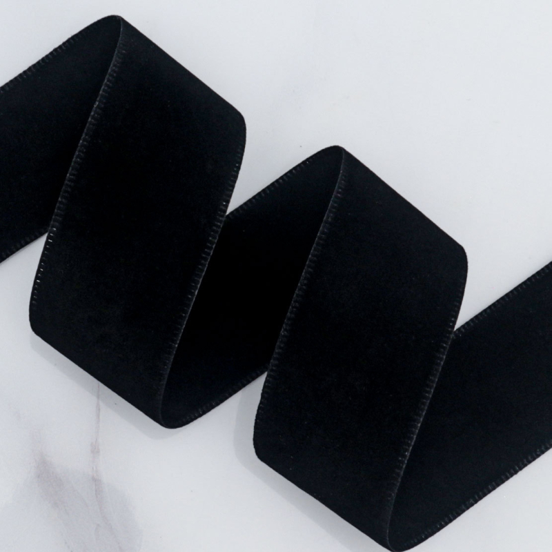 Двустранна велурена лента в корейски стил, найлон, за DIY панделки и аксесоари за коса