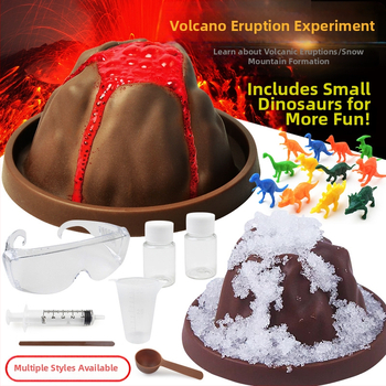 Vulkaanipurske DIY-teaduskatsese komplekt — plastmassist mänguasi 7–14-aastastele, bränd Like a Fish, sisaldab kostüümi ja kartongkarpi