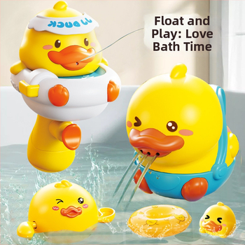 Vannas rotaļlietu komplekts ar pīli — plastmasas ūdens rotaļlietas bērniem; veicina jutīgumu, kognitīvo attīstību un roku- acu koordināciju; piemērots vecumam 4–6 gadiem.