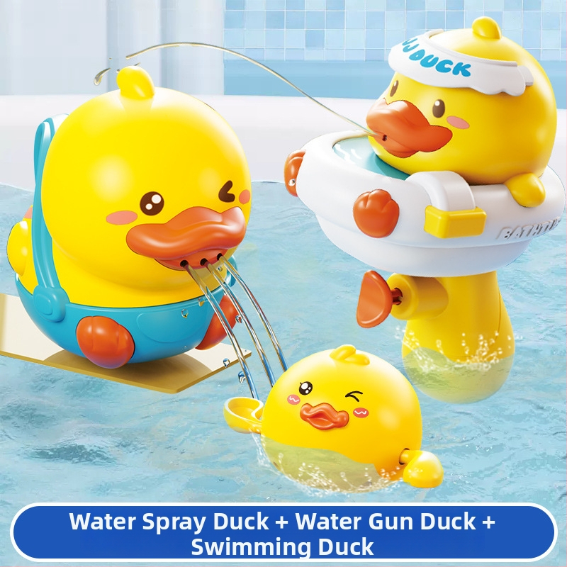 Vannas rotaļlietu komplekts ar pīli — plastmasas ūdens rotaļlietas bērniem; veicina jutīgumu, kognitīvo attīstību un roku- acu koordināciju; piemērots vecumam 4–6 gadiem.