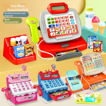 Vaikų simuliuota kasa su realiu skaičiavimu, garsu ir šviesa — daugiafunkcinė edukacinė žaislinė kasa 4–6 metų vaikams (Medžiaga: plastikas; Tipas: simuliuota kasa; Savybės: realus skaičiavimas su garsu ir šviesa)