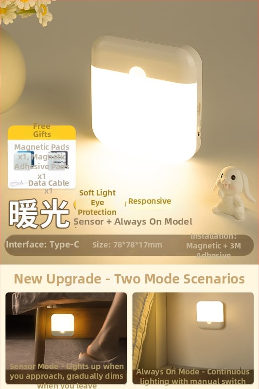 Judėjimo jutiklio naktinė lemputė koridoriui – automatinis įjungimas, balso valdymas (Prekės ženklas Really Bright, Modelis 03, OEM apdorojimas, MOQ 1, Stilius paprastas ir modernus)