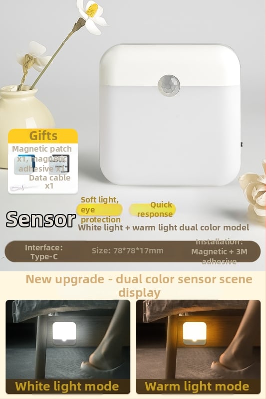 Judėjimo jutiklio naktinė lemputė koridoriui – automatinis įjungimas, balso valdymas (Prekės ženklas Really Bright, Modelis 03, OEM apdorojimas, MOQ 1, Stilius paprastas ir modernus)