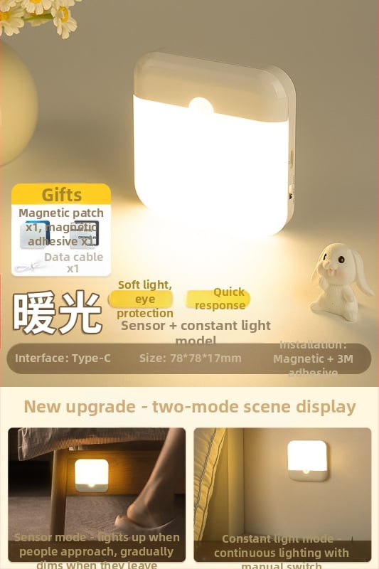 Judėjimo jutiklio naktinė lemputė koridoriui – automatinis įjungimas, balso valdymas (Prekės ženklas Really Bright, Modelis 03, OEM apdorojimas, MOQ 1, Stilius paprastas ir modernus)