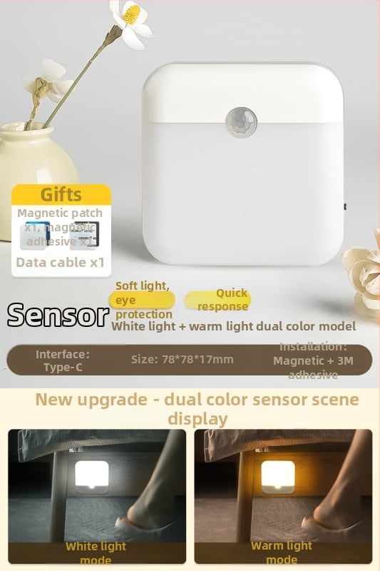 Judėjimo jutiklio naktinė lemputė koridoriui – automatinis įjungimas, balso valdymas (Prekės ženklas Really Bright, Modelis 03, OEM apdorojimas, MOQ 1, Stilius paprastas ir modernus)