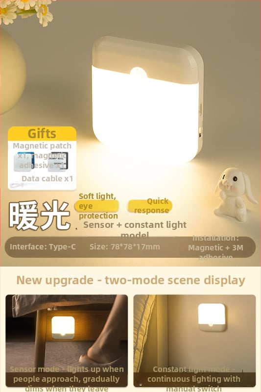 Judėjimo jutiklio naktinė lemputė koridoriui – automatinis įjungimas, balso valdymas (Prekės ženklas Really Bright, Modelis 03, OEM apdorojimas, MOQ 1, Stilius paprastas ir modernus)