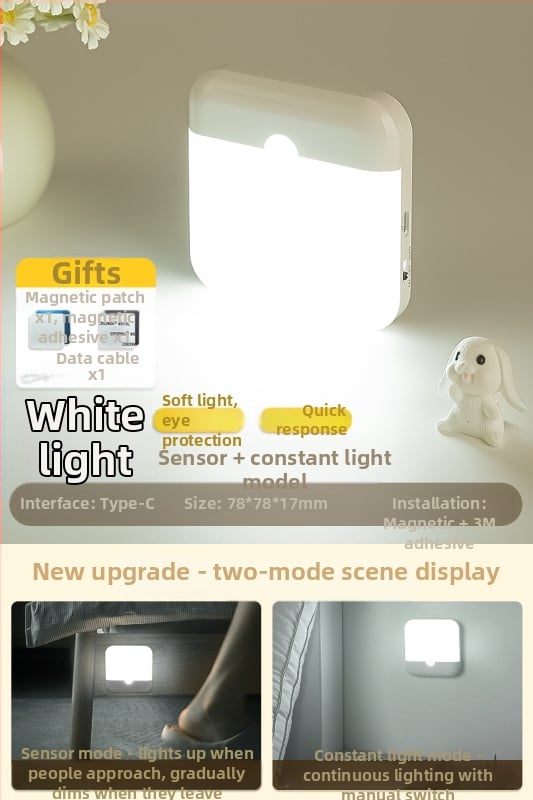 Judėjimo jutiklio naktinė lemputė koridoriui – automatinis įjungimas, balso valdymas (Prekės ženklas Really Bright, Modelis 03, OEM apdorojimas, MOQ 1, Stilius paprastas ir modernus)