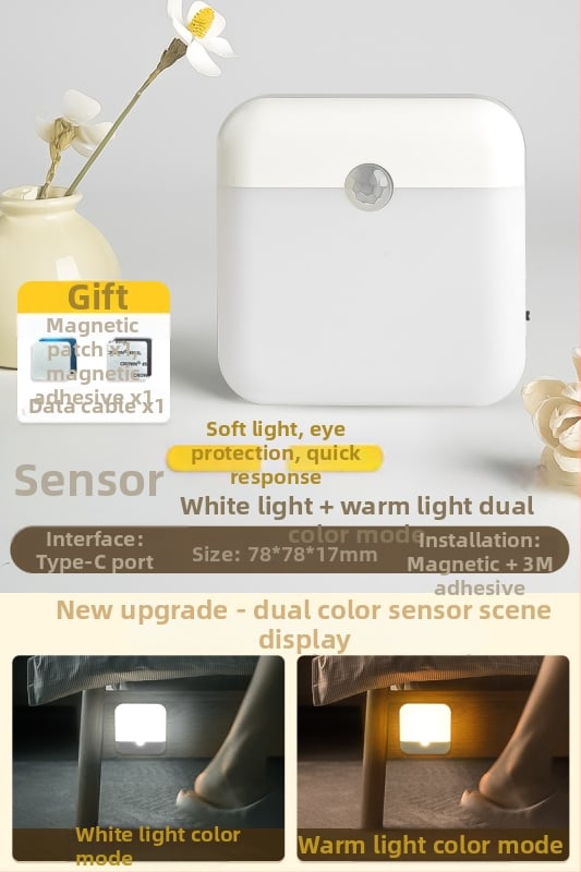 Judėjimo jutiklio naktinė lemputė koridoriui – automatinis įjungimas, balso valdymas (Prekės ženklas Really Bright, Modelis 03, OEM apdorojimas, MOQ 1, Stilius paprastas ir modernus)