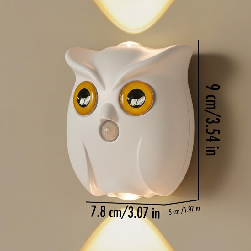 Pelėdų formos sieninė lempa – naktinė šviesa su judesio jutikliu, magnetinis pagrindas, reguliuojamas ryškumas, modelis Xybd004, 1200mAh baterija