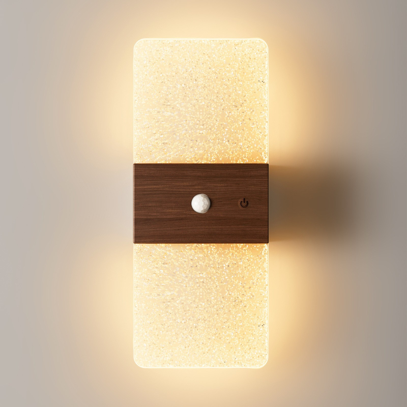 LED τοίχικο νυχτερινό φως με αισθητήρα κίνησης, επαναφορτιζόμενη ενσωματωμένη μπαταρία, ασύρματο, ακρυλικό κάλυμμα