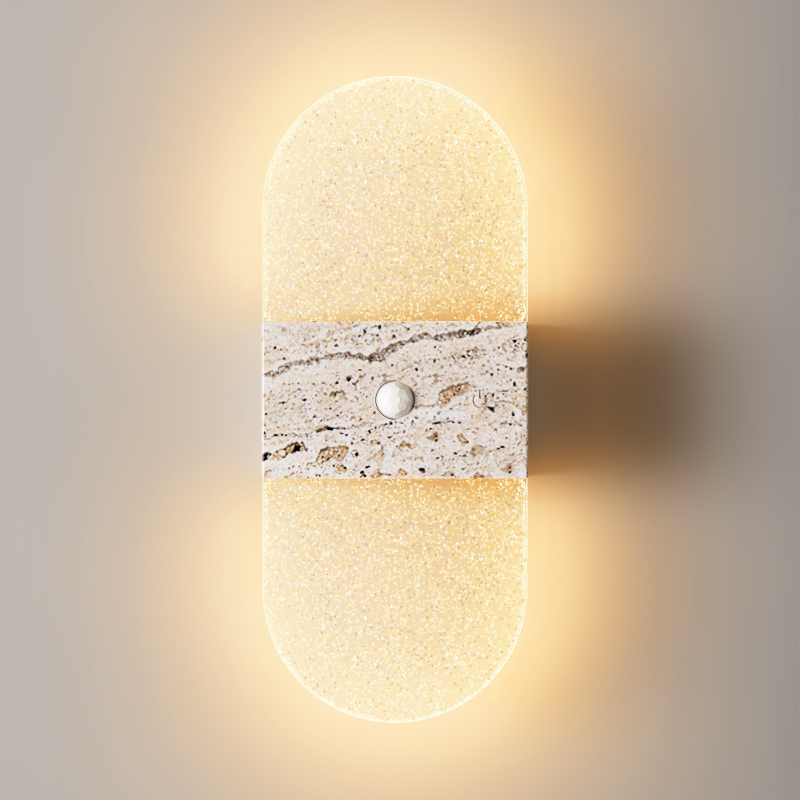 LED τοίχικο νυχτερινό φως με αισθητήρα κίνησης, επαναφορτιζόμενη ενσωματωμένη μπαταρία, ασύρματο, ακρυλικό κάλυμμα