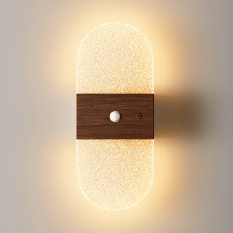 LED τοίχικο νυχτερινό φως με αισθητήρα κίνησης, επαναφορτιζόμενη ενσωματωμένη μπαταρία, ασύρματο, ακρυλικό κάλυμμα