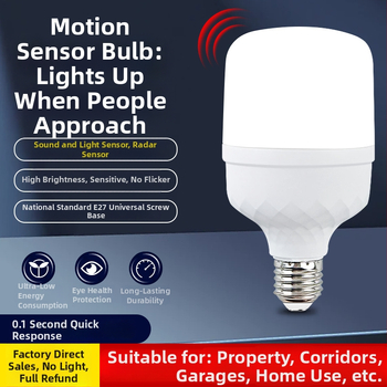 Lampa LED cu senzor radar și control vocal, bază E27, CRI 70-80, garanție 3 ani