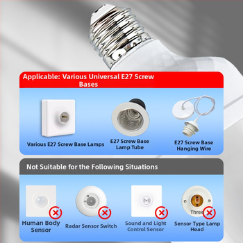 Lampa LED cu senzor radar și control vocal, bază E27, CRI 70-80, garanție 3 ani