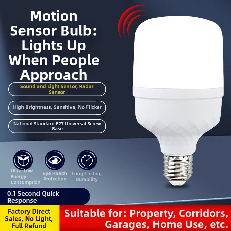 Lampa LED cu senzor radar și control vocal, bază E27, CRI 70-80, garanție 3 ani