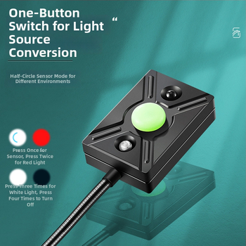 LED masalų lemputė su indukciniu maitinimu naktinei žvejybai – įkraunama, ABS korpusas