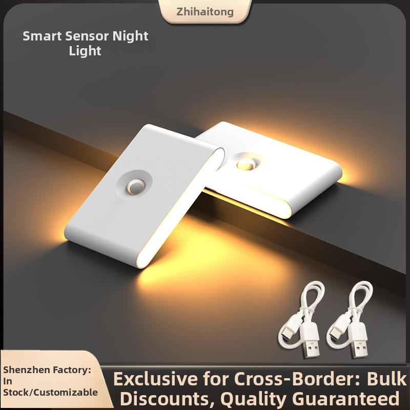 LED judesio jutiklio lemputė koridoriuje ir laiptinėse — naktinė šviesa su USB įkrovimu miegamojo kambaryje, šiuolaikiškas minimalistinis stilius, modelis 001, prekė Other, pradinis kiekis 1, sertifikatas: Nėra