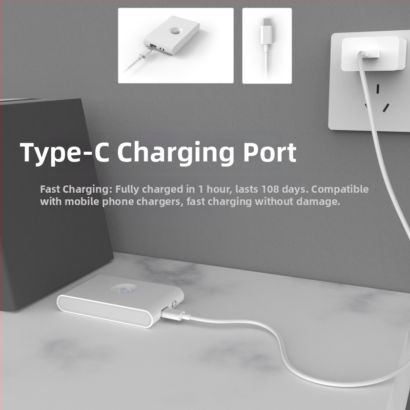 LED judesio jutiklio lemputė koridoriuje ir laiptinėse — naktinė šviesa su USB įkrovimu miegamojo kambaryje, šiuolaikiškas minimalistinis stilius, modelis 001, prekė Other, pradinis kiekis 1, sertifikatas: Nėra