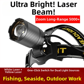 Galvos žibintas LED su dviem šviesos šaltiniais, jutiklinis aktyvavimas, priartinimas, 360° pasukimas, įkraunamas