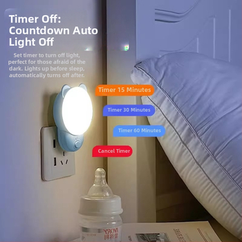 Naktinė lempa su išmaniu balsų valdymu miegamajam (ABS gaubtas, 220V, maitinimas iš kištukinės, išmanusis valdymas)