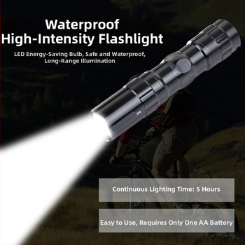 Kompaktiškas LED žibintuvėlis, patvarus ir nešiojamas, 3W, 1.5V, 10 m diapazonas