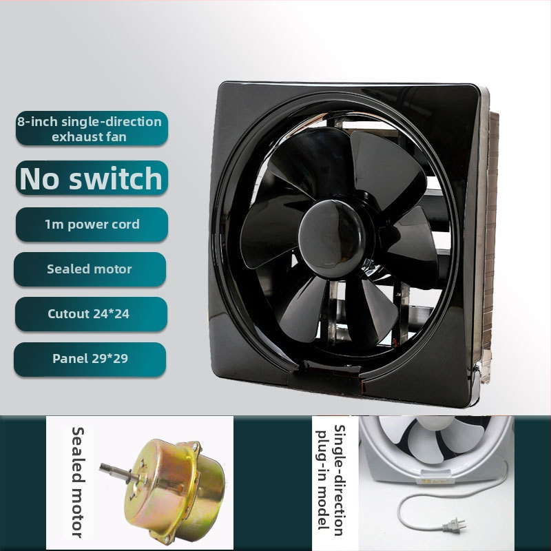 Langų tipo ištraukiamasis ventiliatorius virtuvei ir voniai, 1000W, 220V, 50Hz, pakabinamas montavimas