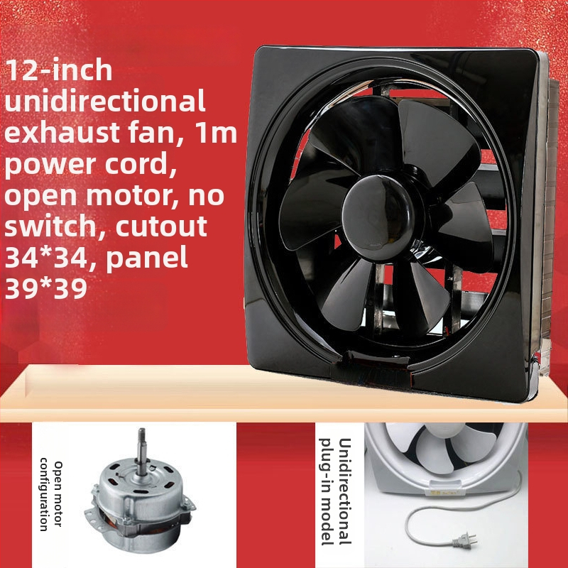 Langų tipo ištraukiamasis ventiliatorius virtuvei ir voniai, 1000W, 220V, 50Hz, pakabinamas montavimas