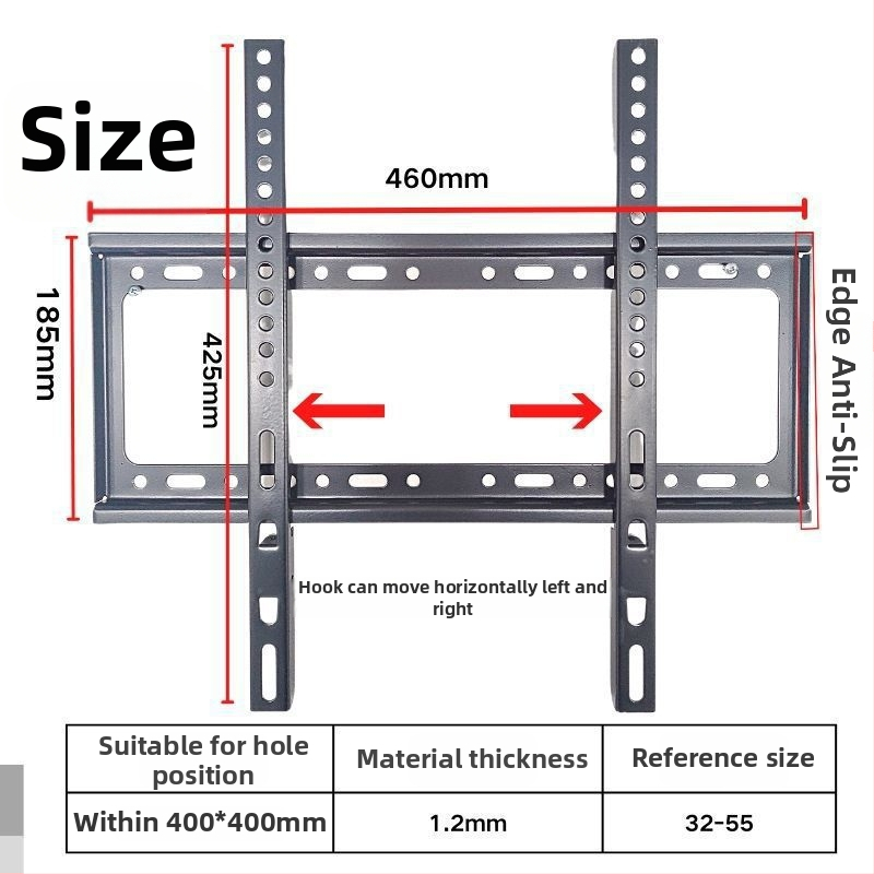 Integruotas televizoriaus sieninis laikiklis, universalus suderinamumas, modelis 3265, apkrovos talpa 5-10 kg