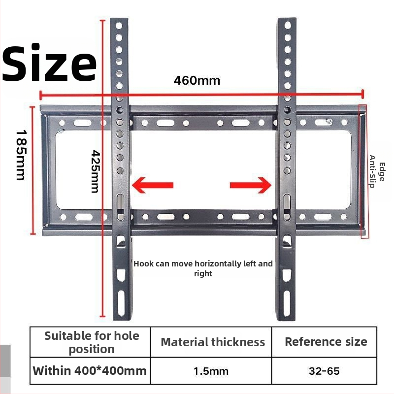 Integruotas televizoriaus sieninis laikiklis, universalus suderinamumas, modelis 3265, apkrovos talpa 5-10 kg