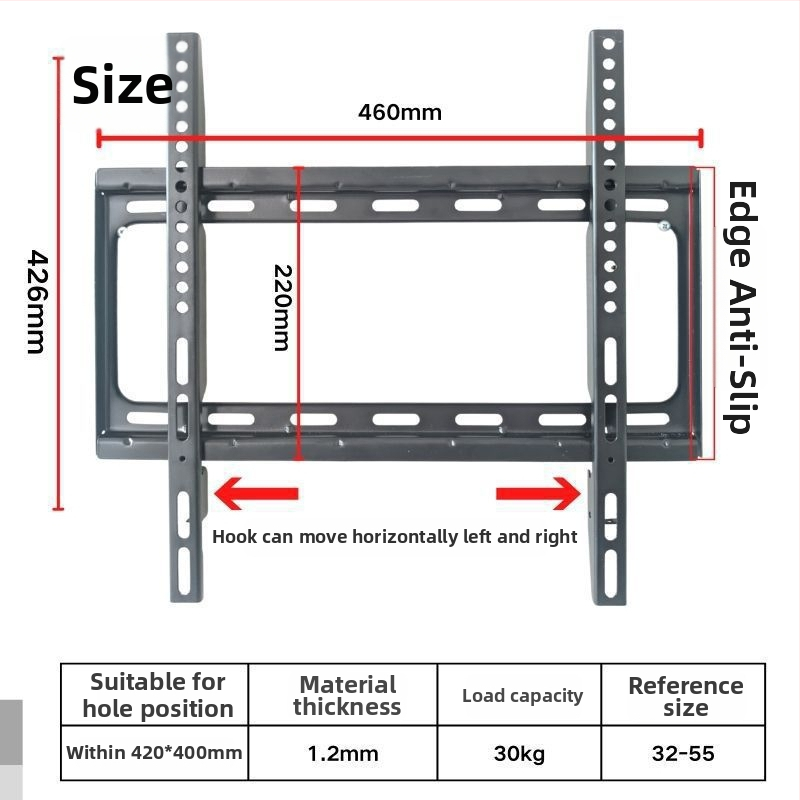 Integruotas televizoriaus sieninis laikiklis, universalus suderinamumas, modelis 3265, apkrovos talpa 5-10 kg