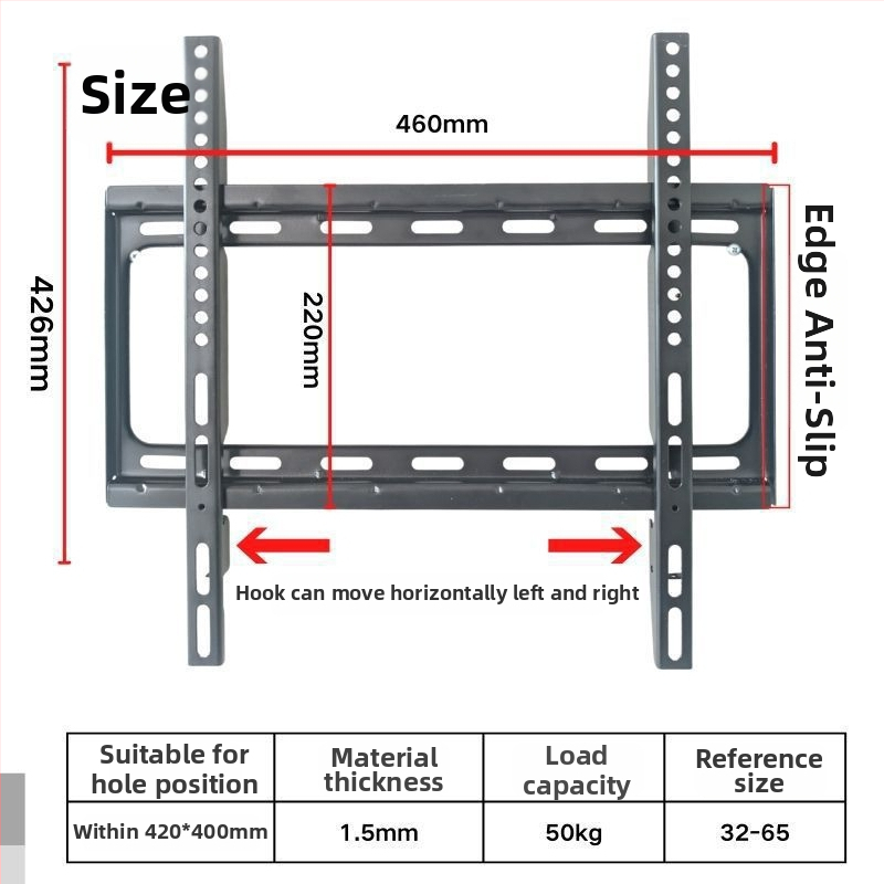 Integruotas televizoriaus sieninis laikiklis, universalus suderinamumas, modelis 3265, apkrovos talpa 5-10 kg