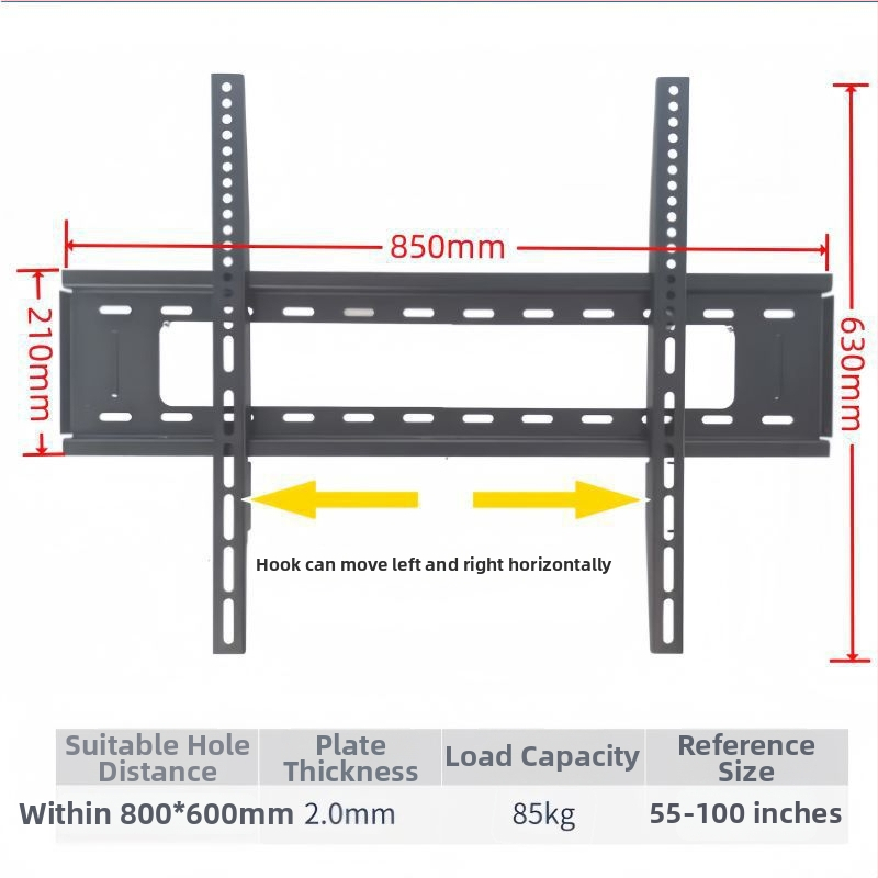 Integruotas televizoriaus sieninis laikiklis, universalus suderinamumas, modelis 3265, apkrovos talpa 5-10 kg