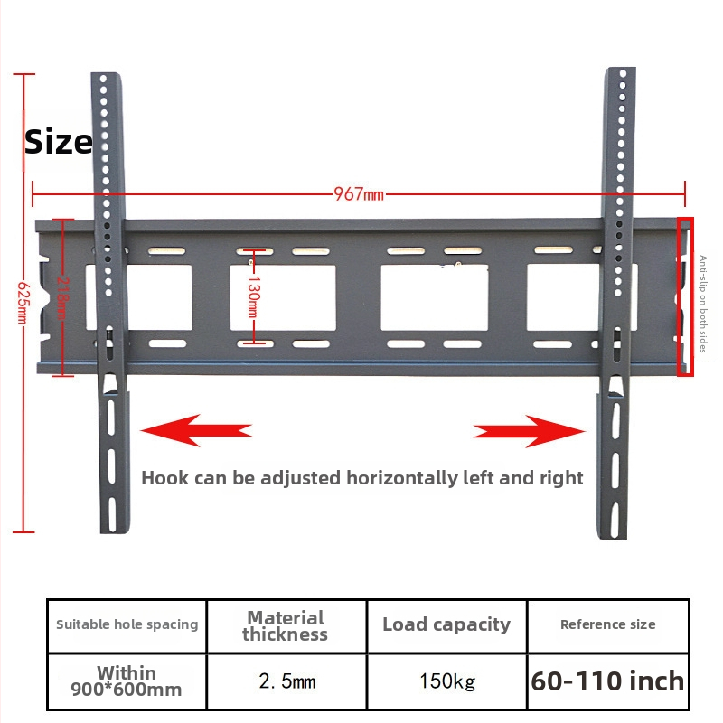 Integruotas televizoriaus sieninis laikiklis, universalus suderinamumas, modelis 3265, apkrovos talpa 5-10 kg