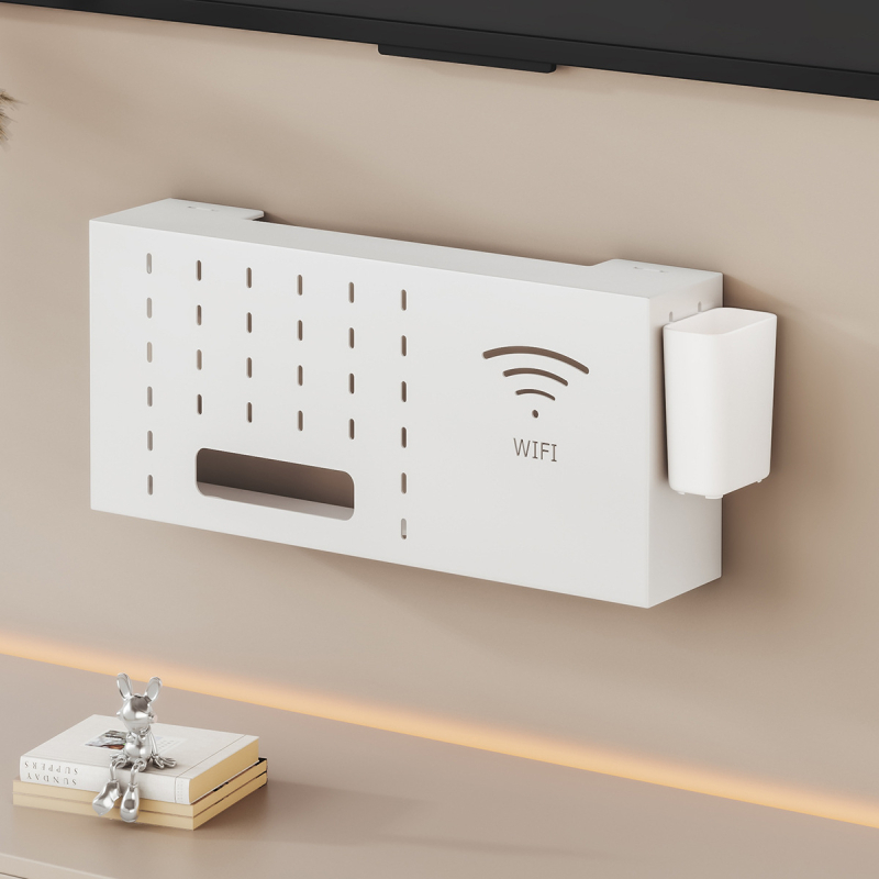 Solno Sieninis laikiklis set-top dėžutei ir maršrutizatoriui (anglies plienas, kabliuko tvirtinimas, 1 pakopa, daugiafunkcinis)