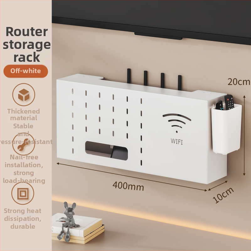 Solno Sieninis laikiklis set-top dėžutei ir maršrutizatoriui (anglies plienas, kabliuko tvirtinimas, 1 pakopa, daugiafunkcinis)